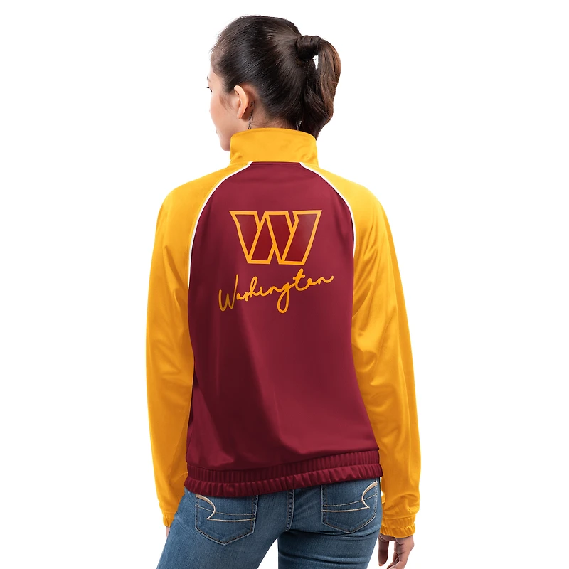 Veste de survêtement zippée G-III 4Her par Carl Banks pour femme, bordeaux, Washington Commanders Replay