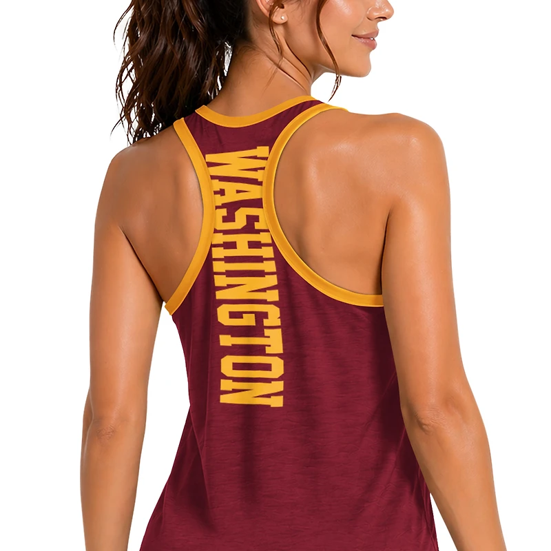 Women's G-III 4Her by Carl Banks Burgundy Washington Commanders Tater II Racerback Tank Top