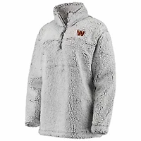 Veste Sherpa à quart de zip G-III 4Her par Carl Banks pour femmes, grise, Washington Commanders