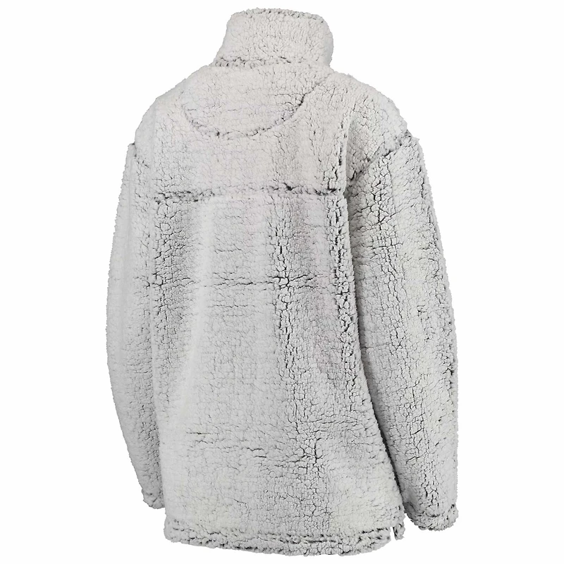 Veste Sherpa à quart de zip G-III 4Her par Carl Banks pour femmes, grise, Washington Commanders
