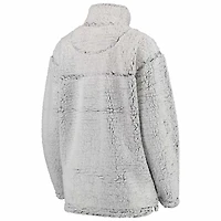 Veste Sherpa à quart de zip G-III 4Her par Carl Banks pour femmes, grise, Washington Commanders