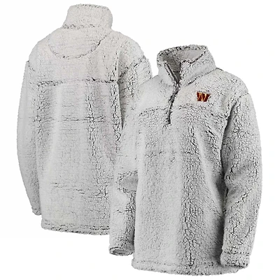Veste Sherpa à quart de zip G-III 4Her par Carl Banks pour femmes, grise, Washington Commanders