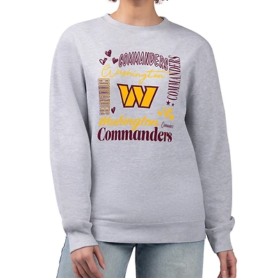 Sweat-shirt en polaire à motif collage Washington Commanders G-III 4Her par Carl Banks pour femme, gris chiné