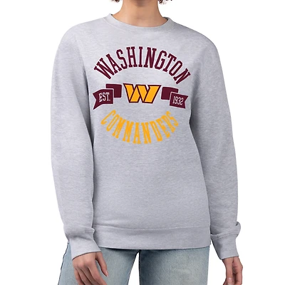Sweat-shirt en polaire à imprimé graphique G-III 4Her par Carl Banks pour femme, gris chiné, Washington Commanders, grand format