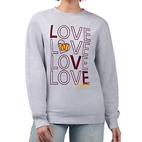Sweat-shirt en polaire à imprimé graphique G-III 4Her de Carl Banks pour femme, gris chiné, Washington Commanders, « Lots of Love »