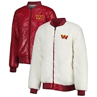 Veste réversible pour femme G-III 4Her by Carl Banks Oatmeal/Bourgogne Washington Commanders Switchback Full-Zip