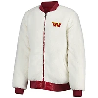 Veste réversible pour femme G-III 4Her by Carl Banks Oatmeal/Bourgogne Washington Commanders Switchback Full-Zip