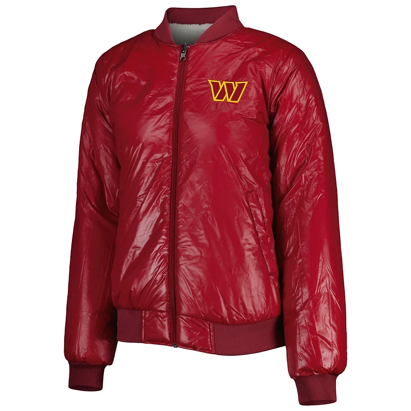 Veste réversible pour femme G-III 4Her by Carl Banks Oatmeal/Bourgogne Washington Commanders Switchback Full-Zip