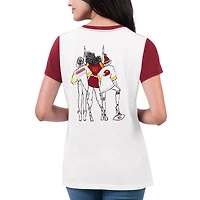 Women's G-III 4Her by Carl Banks White/Burgundy Washington Commanders Fashion Illustration T-Shirt