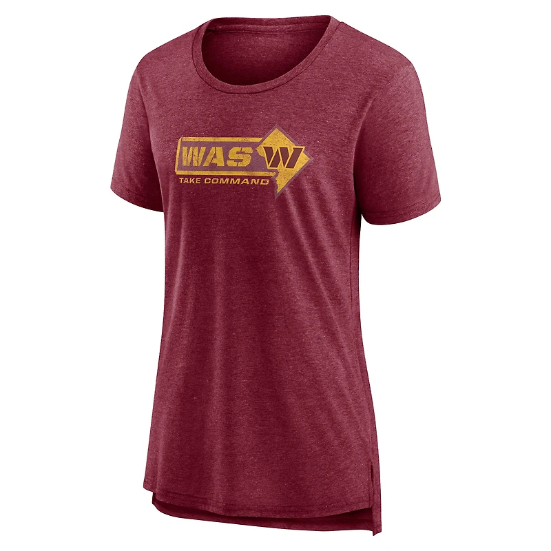T-shirt pour femme Heather Burgundy Washington Commanders Hometown First Down