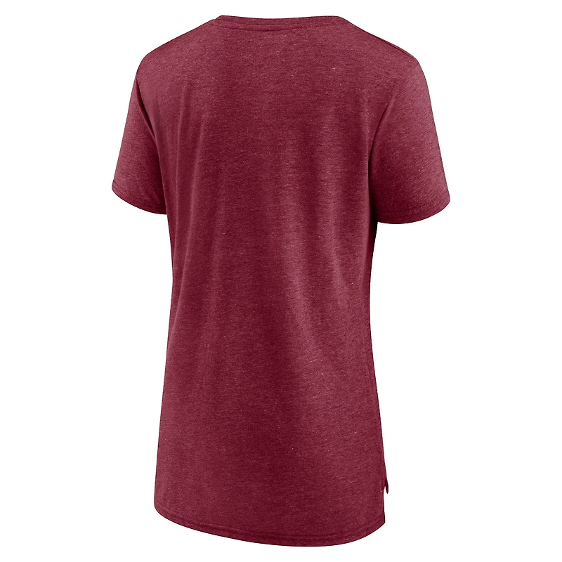 T-shirt pour femme Heather Burgundy Washington Commanders Hometown First Down