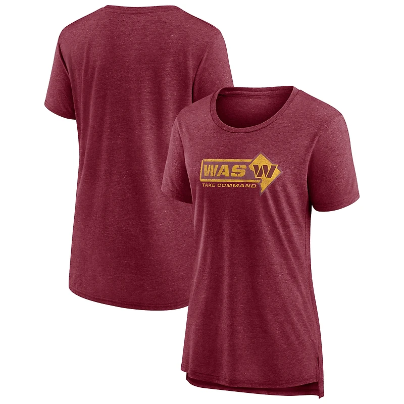 T-shirt pour femme Heather Burgundy Washington Commanders Hometown First Down