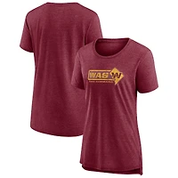 T-shirt pour femme Heather Burgundy Washington Commanders Hometown First Down