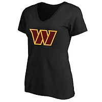T-shirt à col rond avec nom et numéro Fair Catch pour femme Jayden Daniels Black Washington Commanders grande taille