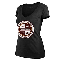 Women's Majestic Threads Heathered Black Washington Commanders Bling Tri-Blend V-Neck T-Shirt