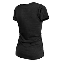 T-shirt à encolure en V trois mélanges pour femme Majestic Threads noir chiné Washington Commanders Bling