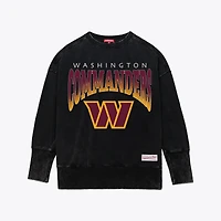 Sweat-shirt ras du cou noir Washington Commanders Delineate Mineral Wash pour femme de Mitchell & Ness