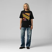 T-shirt noir Mitchell & Ness pour femme, motif Washington Commanders, coupe boyfriend dynamique