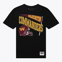 T-shirt noir Mitchell & Ness pour femme, motif Washington Commanders, coupe boyfriend dynamique