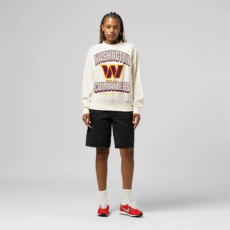 Women's  Mitchell & Ness Cream Washington Commanders Tonal Arch Sweatshirt