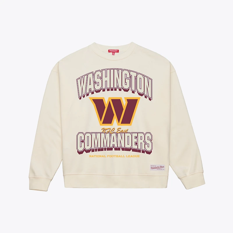 Sweat-shirt Mitchell & Ness crème Washington Commanders pour femme avec arches ton sur
