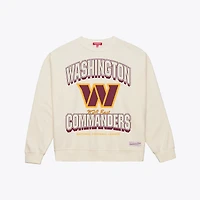 Sweat-shirt Mitchell & Ness crème Washington Commanders pour femme avec arches ton sur