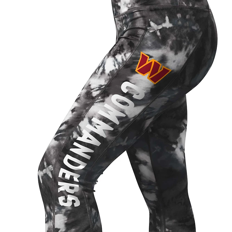 Women's MSX by Michael Strahan Black Washington Commanders Aubrey Tie-Dye Leggings