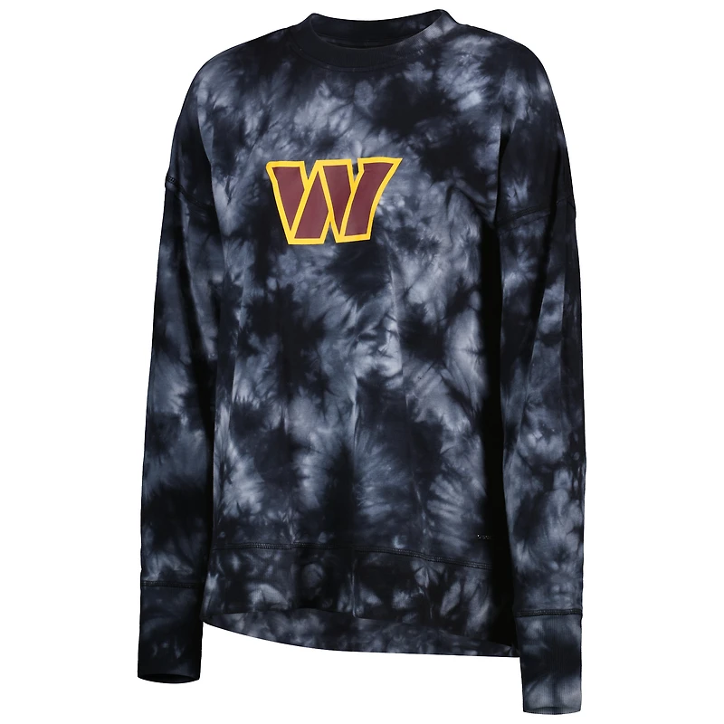 Sweat-shirt à enfiler teint par nœuds MSX by Michael Strahan Black Washington Commanders Bailey pour femmes
