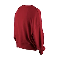 Women's New Era Black Washington Commanders Oversized Throwback Mineral Wash Crew Neck Sweatshirt