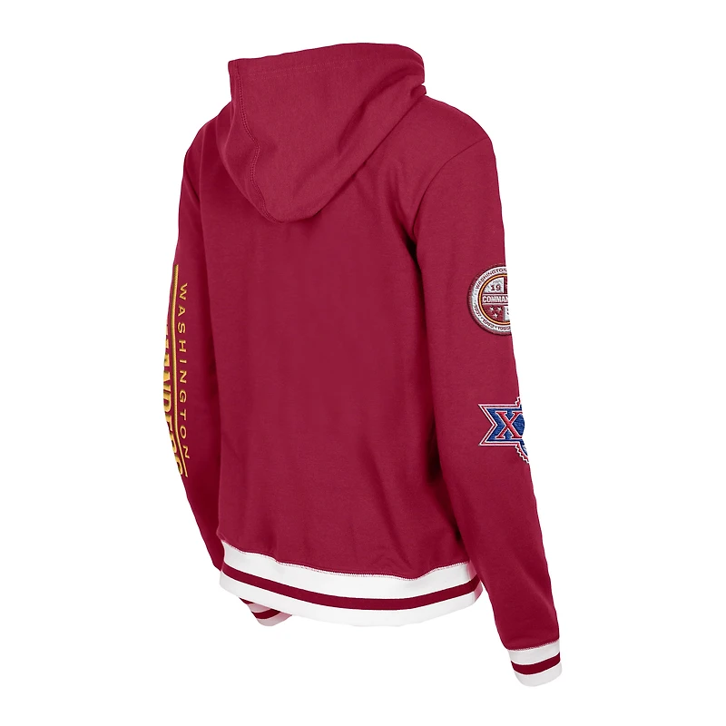 Sweat à capuche entièrement zippé pour femme Washington Commanders Elite Pack New Era bordeaux