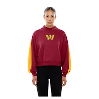 Sweat-shirt à manches ballon et col montant New Era bordeaux Washington Commanders Sport Night pour femme
