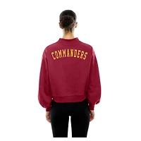 Sweat-shirt à manches ballon et col montant New Era bordeaux Washington Commanders Sport Night pour femme