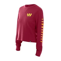T-shirt court thermique à manches longues pour femme New Era Washington Commanders Sport Night Bordeaux