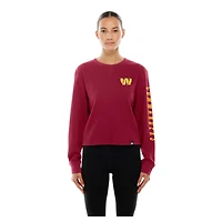 Women's New Era  Burgundy Washington Commanders Sport Night Thermal Long Sleeve Cropped T-Shirt