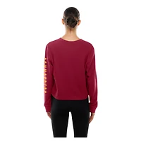 Women's New Era  Burgundy Washington Commanders Sport Night Thermal Long Sleeve Cropped T-Shirt