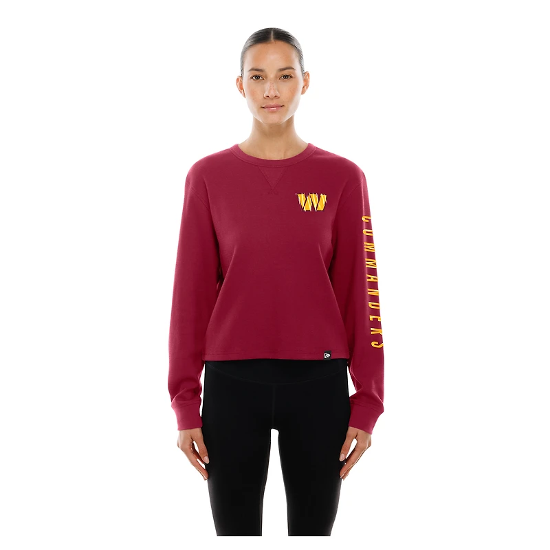 Women's New Era  Burgundy Washington Commanders Sport Night Thermal Long Sleeve T-Shirt