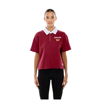 Women's New Era Burgundy Washington Commanders Throwback Boxy Cropped Polo