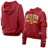 Women's New Era Burgundy Washington Commanders Throwback Boxy Hoodie Sweatshirt
