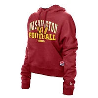Women's New Era Burgundy Washington Commanders Throwback Boxy Hoodie Sweatshirt
