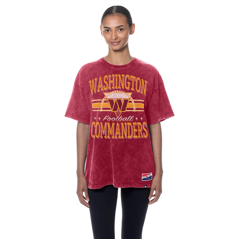 T-shirt oversize New Era bordeaux pour femme, style rétro Washington Commanders