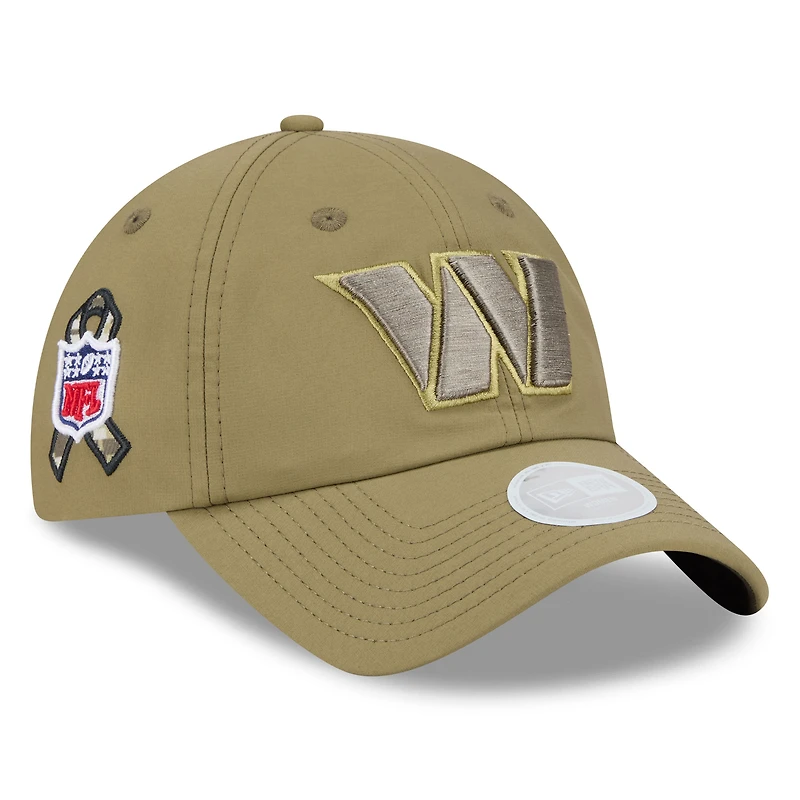 Women's New Era  Green Washington Commanders 2025 Salute to Service Pony Tail Adjustable Hat