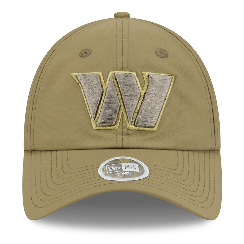 Women's New Era  Green Washington Commanders 2025 Salute to Service Pony Tail Adjustable Hat
