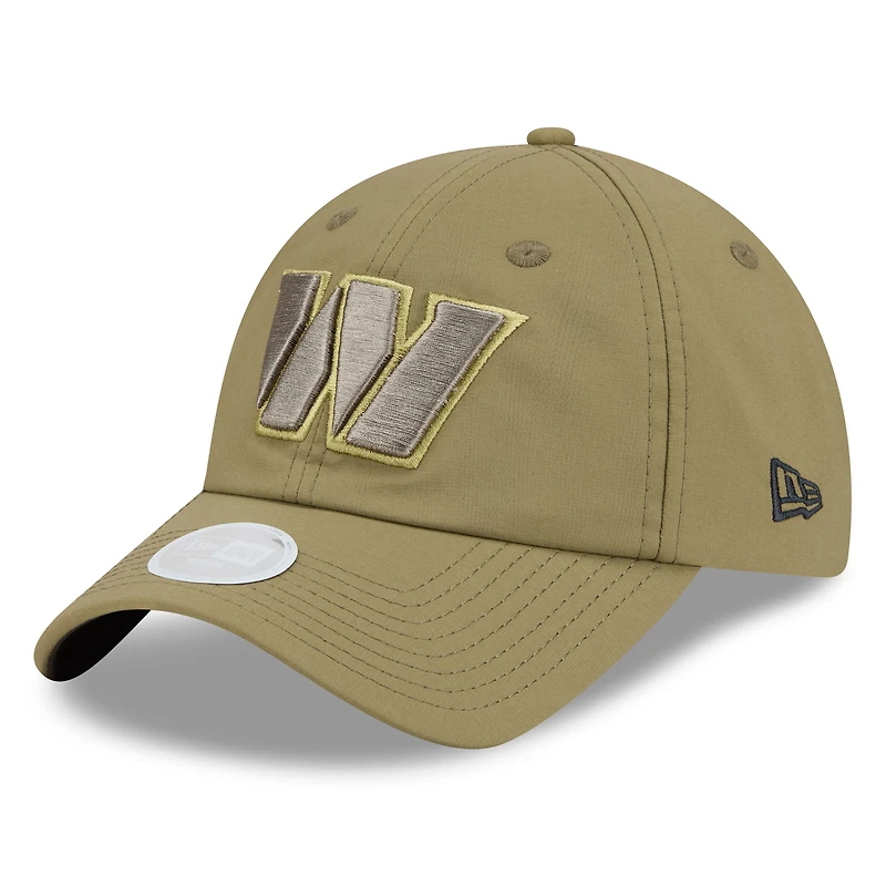Women's New Era  Green Washington Commanders 2025 Salute to Service Pony Tail Adjustable Hat