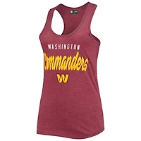 Débardeur à dos nageur bourgogne chiné Washington Commanders Wordmark New Era pour femme