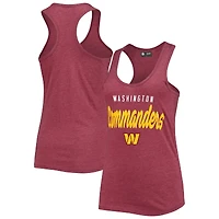 Débardeur à dos nageur bourgogne chiné Washington Commanders Wordmark New Era pour femme