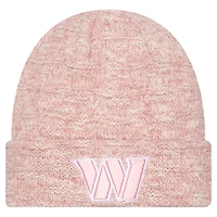 Bonnet en tricot à revers métallisé rose Washington Commanders de New Era pour femme
