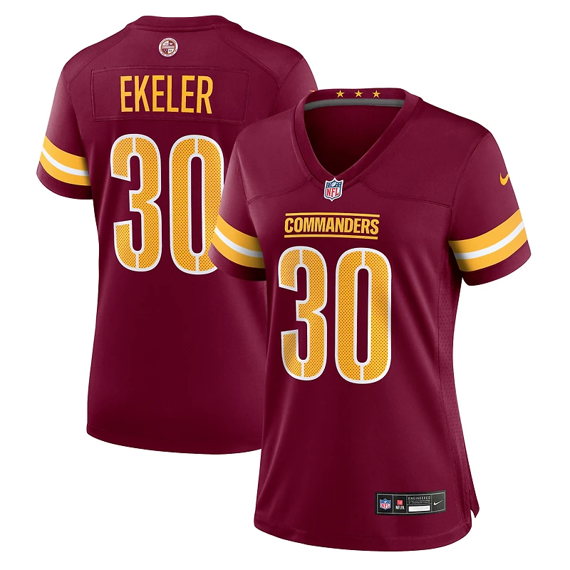 Maillot de match Nike Austin Ekeler Bordeaux Washington Commanders pour femme