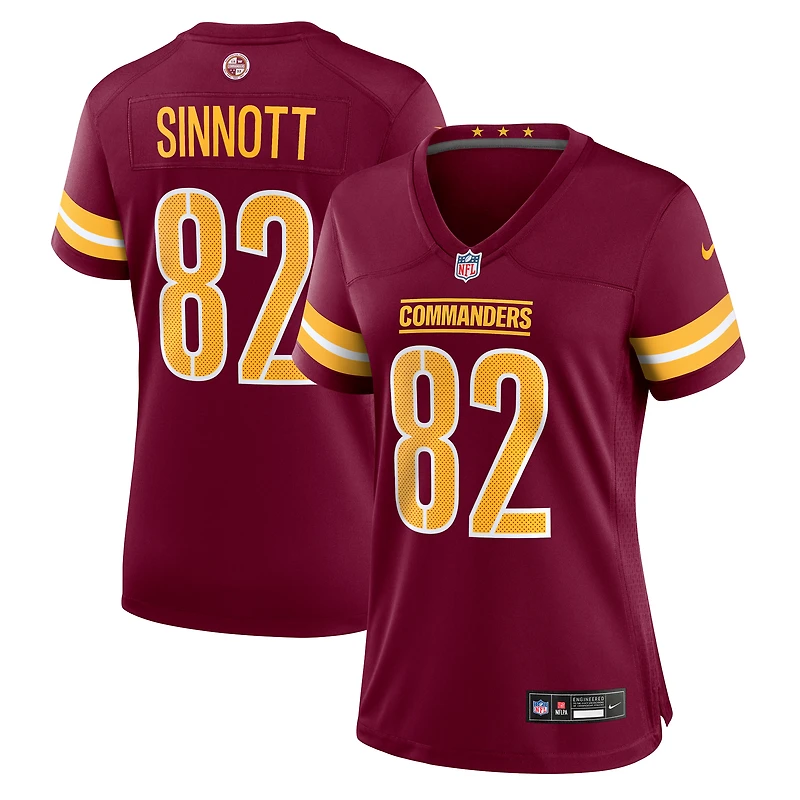 Maillot Nike Ben Sinnott bordeaux pour femme des Washington Commanders