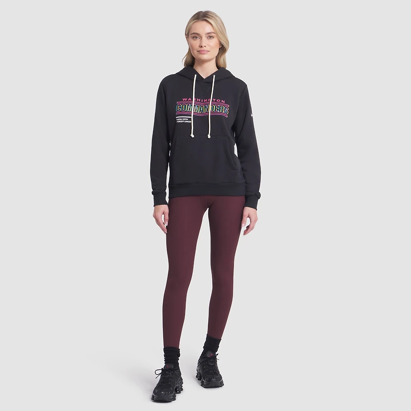 Sweat à capuche Nike noir Washington Commanders 2025 NFL Crucial Catch Sideline Standard Issue Dri-FIT pour femme