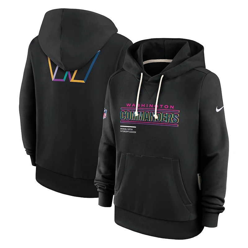 Sweat à capuche Nike noir Washington Commanders 2025 NFL Crucial Catch Sideline Standard Issue Dri-FIT pour femme
